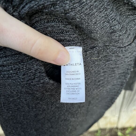 Athleta #352993 Sentinel Sweater Moto Wrap Gray Merino Wool Blend Jacket Small - Picture 7 of 13